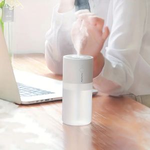 1pc Portable Led Light Small Cool 300ml H2o Spray Mist Humidifier, Personal Desktop Double Wet Aroma Essential Oil Diffuser Car USB Air Humidifier