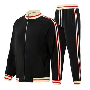 Men's Tracksuits Casual Mens Tracksuit Spring Autumn Men Sets Zip Cardigan Two Piece Jacket Pants Suit Striped Jogging Sportsuit Male Sweatsuit 230922