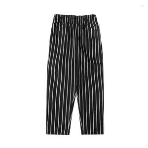 Herrenhose COOKMAN CHEF STRIPE AH.H und Damenhose, gestreift, lockere Baumwolle, lässig, Harun mit Taschen, japanischer Stil