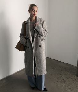 Misto lana da donna Cappotto lungo in lana moda donna 230922