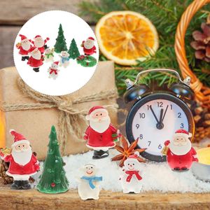 Garden Decorations 10 Pcs Micro Landscape Ornament Miniature Christmas Tree Figurines Xmas Accessories Resin Elder