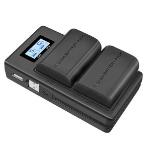 LCD Dual USB Battery Charger for Canon LP-E6 Battery Pack 5D Mark II III 7D 60D EOS 6D 70D 80D