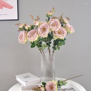 Decorative Flowers 73CM Artificial Royal Rose Home Decoration Living Room Flower El Wedding Arrangement Set Props