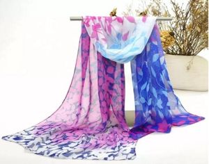 Новое поступление, модные великолепные шифоновые шарфы для женщин, женские уличные пляжные саронги, шарф с узором в виде листьев, смешанные цвета, 15 шт., лот 5477447