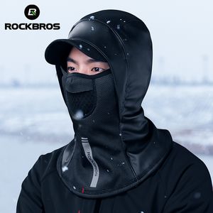 Bisiklet Kapakları Maskeler Rockbros Resmi Kış Termal Polar Maskesi Snowboard Kaput Tam Yüz Kapak Eşarpları Balaclava Rüzgar Geçirmez Headgear Gbhrdt 231017