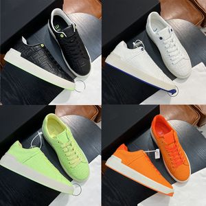 Luxury Men Designer Casual Shoes Sneaker Fashion Cow Leather Low Cut Black White Orange Green Running Shoes Skateboarding Shoes Sports Shoes