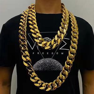 Correntes largura 35mm 45mm personalidade grande corrente grossa colar de ouro homens dominador hip hop goth halloween tesouro riche jóias g247o