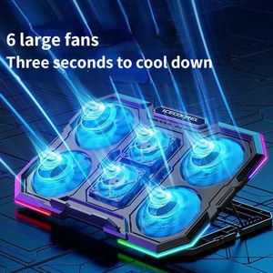 Laptop Cooling Pads 12-18 Inches Notebook Radiator Air Cooler Laptop Stand with 6 Fans Computer Cooler Fan Base Mute Cooling Pad with Phone Holder L230923