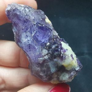 Dekorative Figuren, 38,7 g, natürliches seltenes Fluorit-Mineralexemplar mit violettem Rand, Kristallenergie, Quarz-Juwel, Heimdekoration, Lehrkollektion