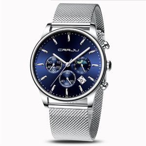 CRRJU 2266 kwarc męski zegarek Sprzedawanie swobodnej osobowości Gentlemens Watches Fashion Popular Student WristWatches Whole267z