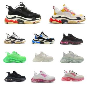 Designer 17FW Old Dad Platform Sneakers Triple S Clear Sole Casual Shoes Luxury Black White Red Blue Brand Paris Flat Multi-color Newests jogging Sneaker