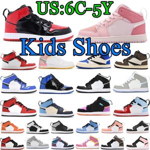 Кроссовки для малышей Jumpman 1s 1, детская обувь для мальчиков и девочек, черные, белые, университетские, синие, Чикаго, цифровые розовые кроссовки, дизайнерские кроссовки для малышей, молодежная детская обувь