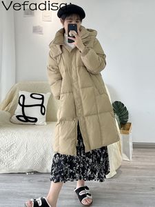 Mulheres Down Parkas Vefadisa Inverno Pato Branco Down Long Down Jacket Mulheres Grosso Com Capuz Capa Quente Sobre O Joelho Casaco Personalizado ZY2042 230923