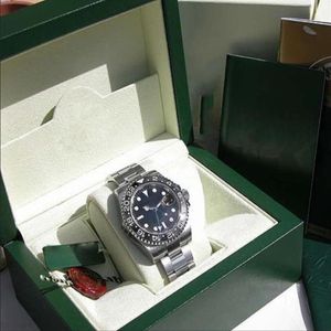 Relógio de fábrica presente de natal movimento automático 40mm masculino moldura de cerâmica preta vidro safira com caixa original relógio de mergulho319c