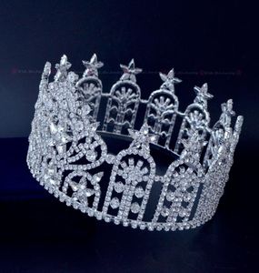 Pageant Pogrut Full Round Crwns Austriacki Rhinestone Crystal Assurance Stars Miss USA Crown Headwear High Grade Tiary MO236394895