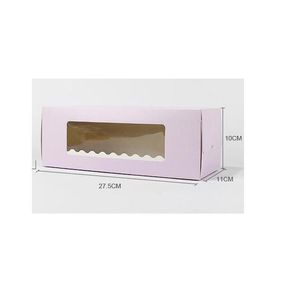 Pudełka opakowaniowe hurtowe 5 kolorów długa kartonowa pudełko piekarni na ciasto szwajcarskie ciasteczka upuszczenie biur