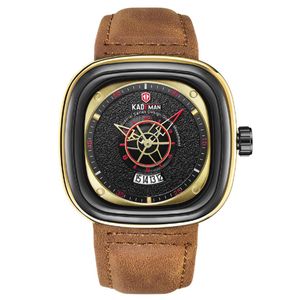 KADEMAN Брендовые модные модные мужские часы с большим циферблатом 45 мм, кварцевые часы с календарем, точные часы в пути, мужские наручные часы 9233g
