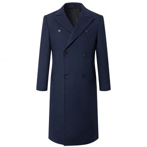 Misto lana da uomo Cappotto da marinaio classico doppio petto invernale Cappotto lungo invernale Moda casual antivento Trench caldo spesso da uomo abrigo 230922