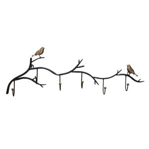 Hooks Rails 5 Wrought Iron Bird Door Hook Rack Clothes Robe Key Holder Mounted Hat Hanger Kitchen Wall Home Decoration1 Drop Deliv Otdjp