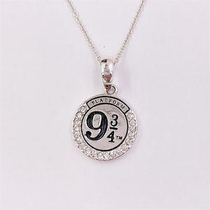 Charms smycken som gör Hary Poter Platform 9 3 4 925 Sterling Silver Couples Dainty Halsband för kvinnor Män Girl Boys Set Pend2724