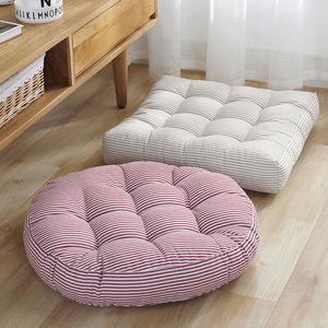 Cushiondecoratif Yastık İnyahome Stripe Bahçe Veranda Koltuğu Yastık Yuvarlak Sandalye Ped Ev Kat 22 İnç Pencere Atma Yastıkları Kapalı Outoutdoor 230923