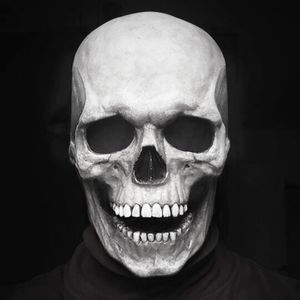 Maschere per feste Maschera di Halloween Mascella mobile Testa piena Decorazione del cranio Horror Spaventoso Cosplay Decor Casco 230923