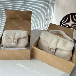 Designer Pillow Tabby Handbag Women Soft Fluffy Shoulder Bag Cross Body Downy Tabby Hobo Underarm Purse 2 Size Fuzzy Totes Lady Bag