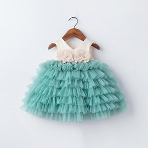 Mädchen Kleider 1-8 Jahre alt Kleinkind Kind Prinzessin für Sommer Weste Schichten Rüschen Abendkleid Kinder Hochzeit Brautjungfer Kleid