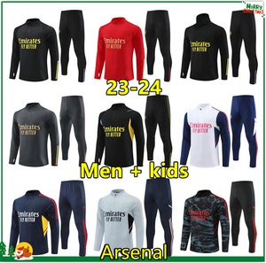 2023 2024 Arsen Pepe Saka Soccer Tracksuit Gunners Training Suit 22 23 24 24 Odegaard Tierney Men Kids Football Tracks Sursetement Chandal Jogging Kit