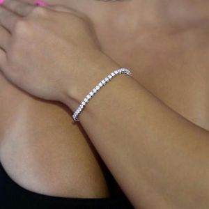 5A Cubic Zirconia CZ HIP Hop Bling Women Girl Jewelry 3MM CZ Thin Tennis Chain Sparking Fashion Bracelet Jewelry211s