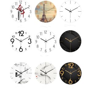 壁時計ホワイトラウンドクロックシンプルな装飾的なクリエイティブなノルディックモダンリビングルームキッチンオフィスベッドルームドロップデリバリーガーDH9yp