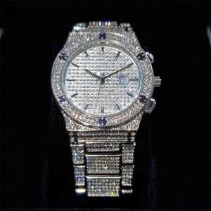 Missfox Business Watch Gentleman Boss Luksusowe runda mężczyźni Rich Rich Mode Out Modna Blingbling Quartz Wacthes Men Wedding233Q