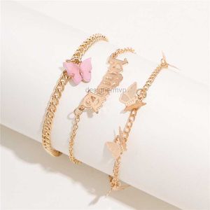 3pcs/set Butterfly Women Chain Anklet Bracelet Sexy Barefoot Sandal Beach Foot Chains for Lady Party Jewelry