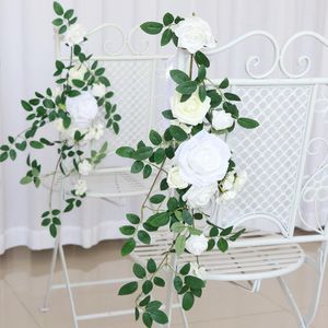 Decorative Flowers Artificial Rose Wedding Chair Decorations Aisle Pew For Arch Ceremony Sweetheart Table Centerpieces Decor