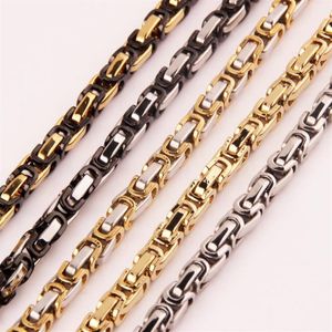 5mm Box Byzantine Chain Stainless Steel Men's Necklace Bracelet Chain 7 -40 282f