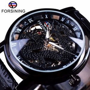 Forsining Chinesische Einfache Design Transparent Fall Herren Uhren Top Brand Luxus Skeleton Uhr Sport Mechanische Uhr Männliche Clock256W