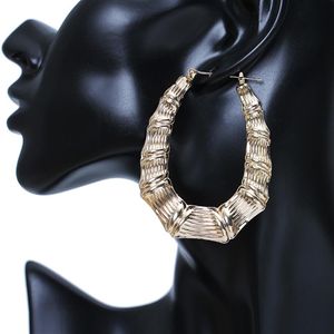 1Pair Europe Punk Big Hoop Earring for Women Men Jewelry Street Hyperbole Statement Bamboo Style Earrings Fashion Jewelry E201215Q