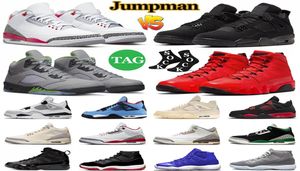 2023 Top High Shoesbasketball Ayakkabıları Jumpman 3 4 5 9 11 Mens Trainers 3S 4S 5S 9S 11S Retro Askeri Kara Kedi Ateş Kırmızı Thunder Bre3888045