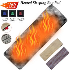 Sleeping Bags 13pcs Heated Bag Pad USB Charge Heating Sheet Portable Foldable Lightweight Mattress for Camping Backpacking 230922