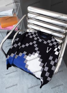 xinxinbuy män designer hoodie tröja mosaik brev jacquard stickat cardigan paris kvinnor svart lila gul m-2xl