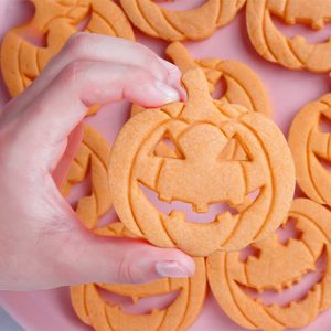 Backformen 13PCS Set Halloween Ausstechformen DIY Kürbis Gesicht Keks Fondant Embosser Stempel Kuchen Dekorieren Werkzeug Liefert 230923