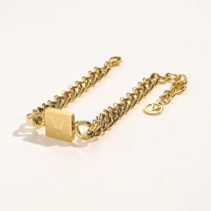 18k Gold-plated Bracelet Necklace Set Designer Letter Necklaces Woman Men Love Stamp jewelry Fashion Versatile Bracelet Romantic Brand Stainless Steel Necklace