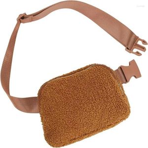 Kozmetik Çantalar Stok Moq Küçük Çapraz Vücut Sherpa Kumaş Kemer Fanny Pack Seyahat Koşan Bel Telefon Çantası Paketleri