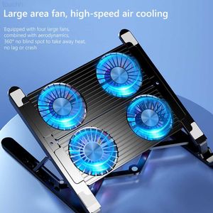 Laptop Cooling Pads Gaming PC Laptop Cooler 2/4 Silent Fan Foldable Laptop Cooling Pad Support Portable Height Adjustable Notebook Stand For 11-17.3 L230923