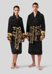 High Quality Cotton Men Women Bathrobe Sleepwear Long Robe Designer Letter Print Couples Sleeprobe Nightgown Winter Warm Unisex Pajamas2023