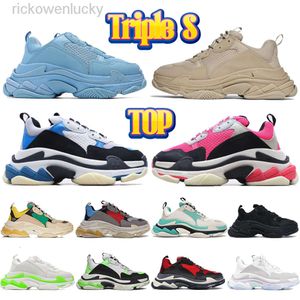 Balencaig Designer triple-s platform casual shoes beige light blue pastel white o green pink triple black sier red rose gold multi-color luxury men women sneakers