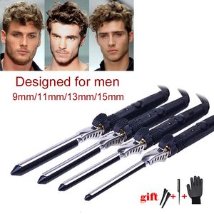 Saç düzleştiricileri Erkekler Seramik Curlers 9mm 11mm 13mm 15 mm 230923 için oluklu kıvırma