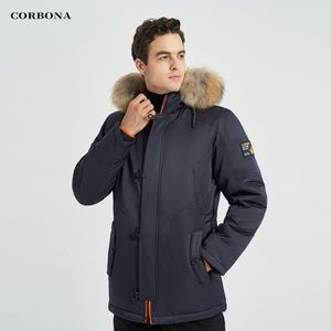 Parka da uomo in piumino CORBONA N3B Tipo Parka invernale Cappotto lungo oversize Cappuccio in vera pelliccia Esercito militare Giacche maschili in pile imbottito Panni di marca 230923