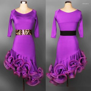 Stage Wear Adult/Child Latin Dance Dress Red/Black/Purple/Yellow For Ballroom Dancing Dresses Cha Skirt