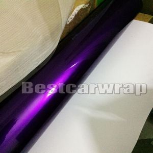 Premium Candy Gloss Midnight Purple Vinyl Wrap Wrap z bańką powietrza błyszcząca metaliczna fioletowa folia folia rozmiar1 52 20m 265r
